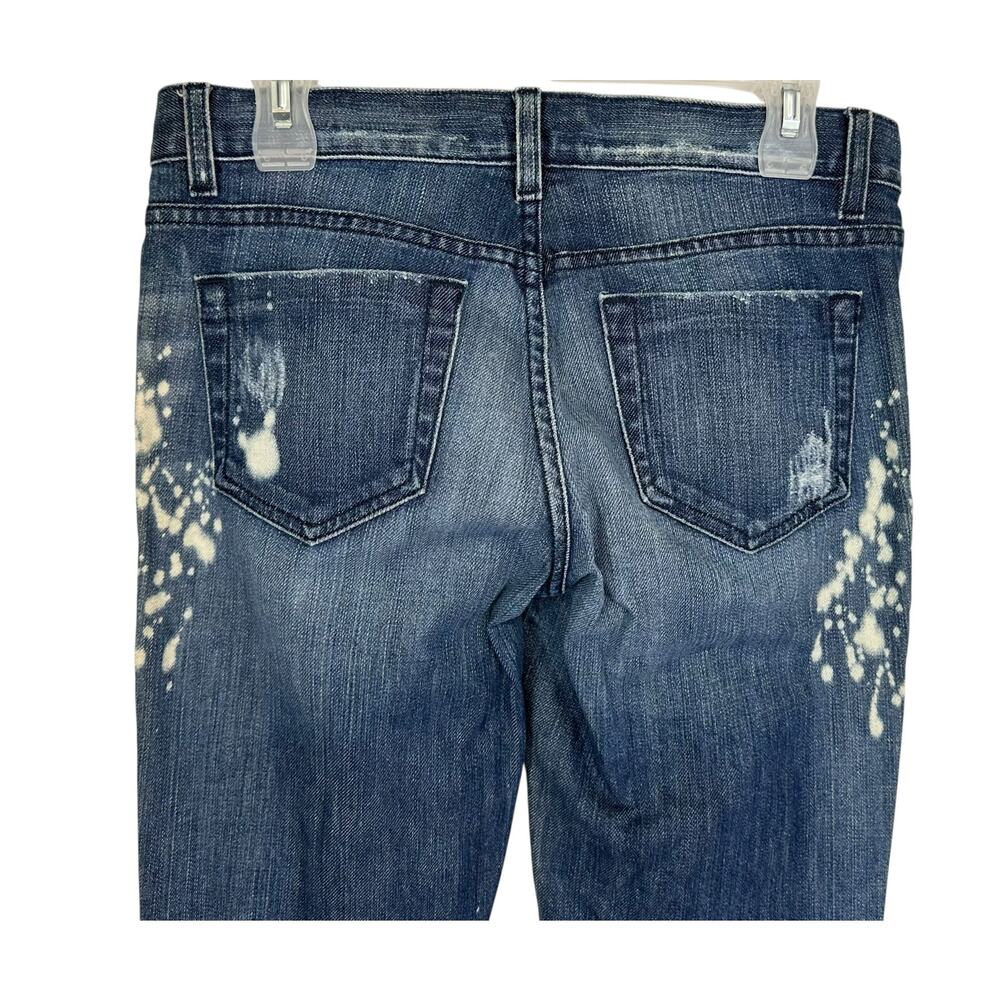 Bebe Destroyed Splatter Patchwork Rhinestone Skin… - image 6